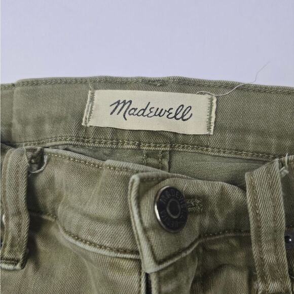 Madewell 9" High-Rise Skinny Jeans: Raw-Hem Garment-Dyed Edition Green 25 - Picture 5 of 10